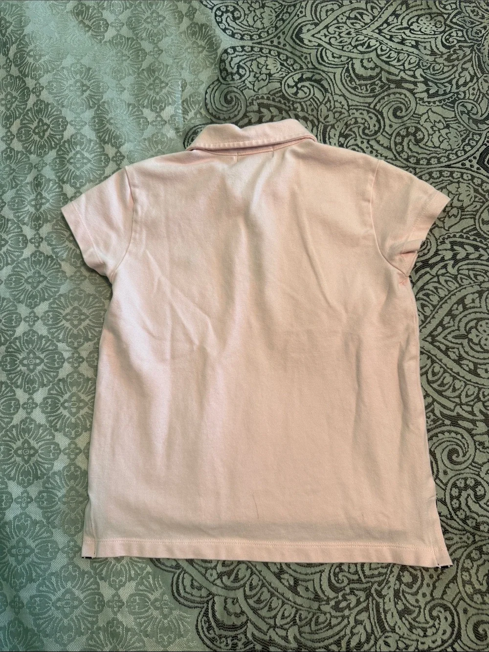 Ralph Lauren Light Pink Girls Polo Shirt with Navy Pony